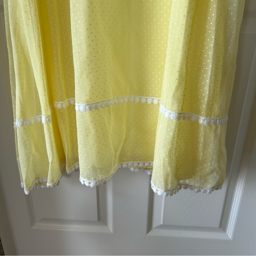 Vintage Sylvia Ann Yellow Swiss Dot Maxi Dress - Picture 4 of 15